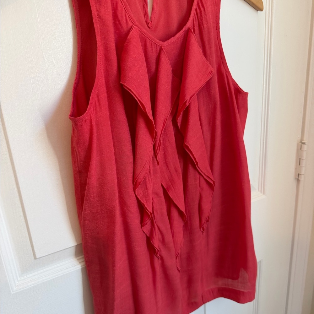 The Limited Women's Raspberry Pink Ruffle Sleeveless Blouse - Picture 2 of 9
